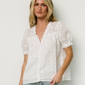 Baltic Born White Floral Embroidered Blouse